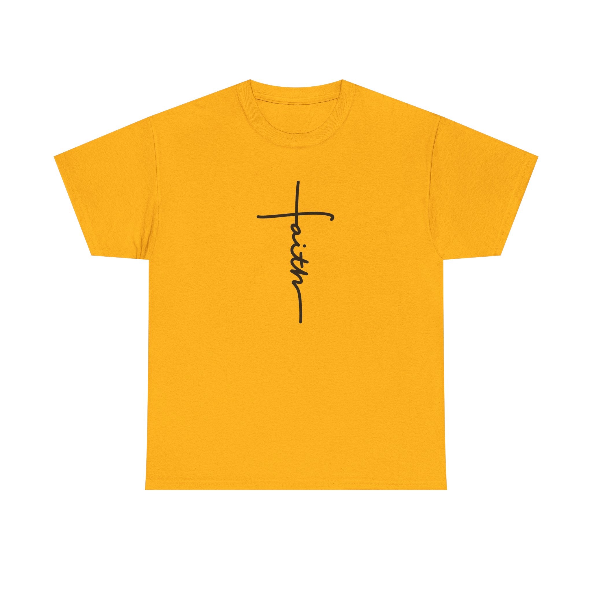 Faith Cross T‑Shirt — Minimal Script Christian Tee