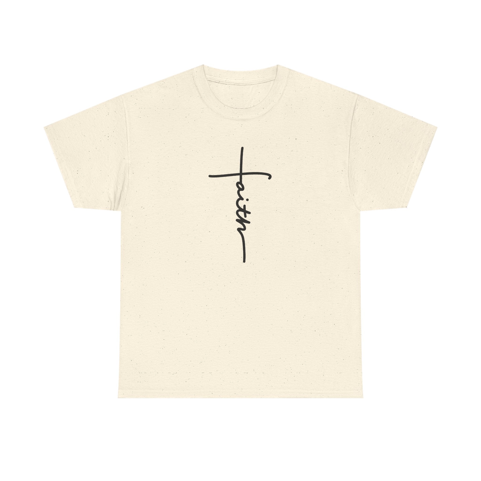 Faith Cross T‑Shirt — Minimal Script Christian Tee