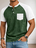 classic henley collar polo shirt