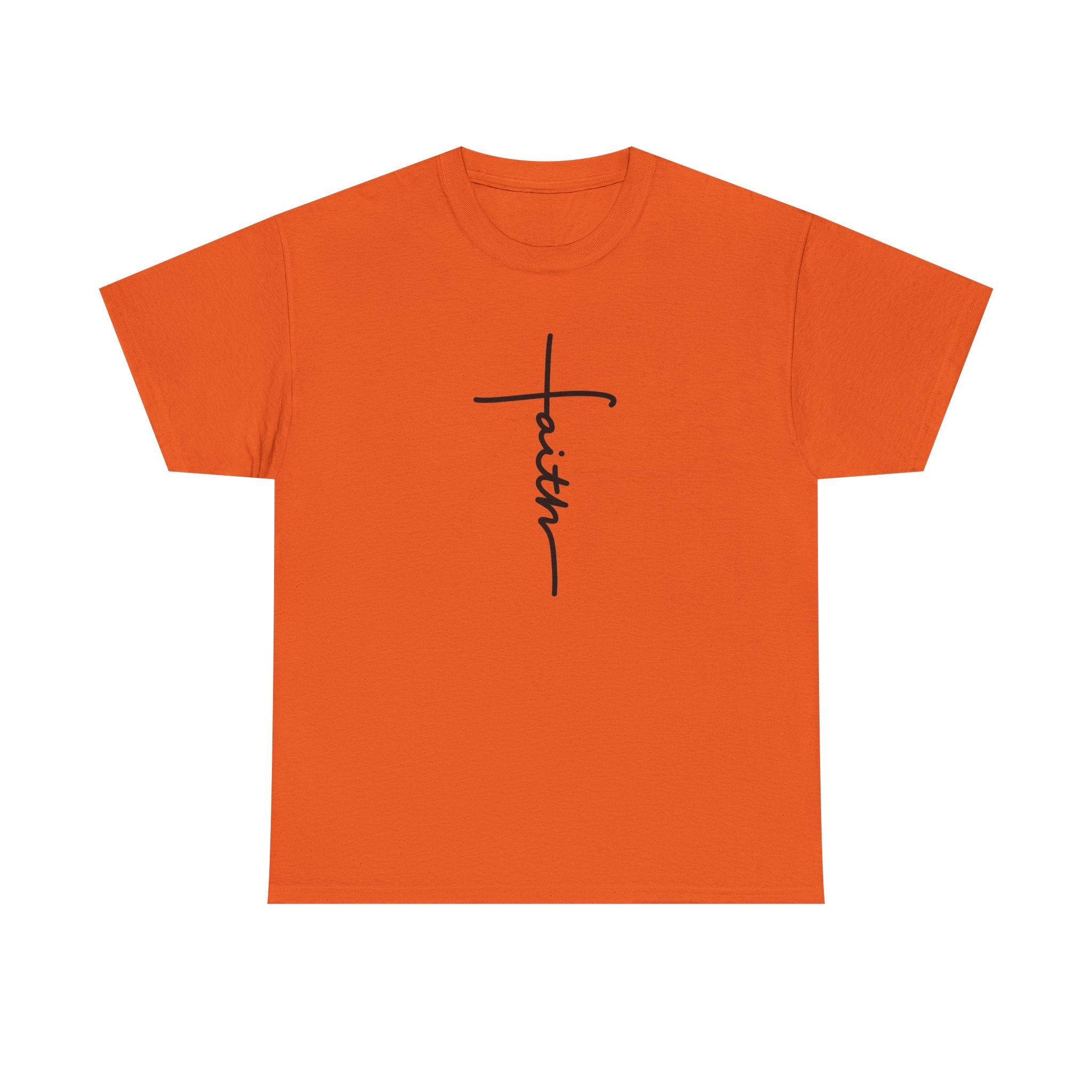 Faith Cross T‑Shirt — Minimal Script Christian Tee
